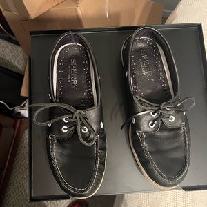 Sperry Men's Authentic Top Sider -Black upper White Bottom & Eye Let Sz. 10 M
